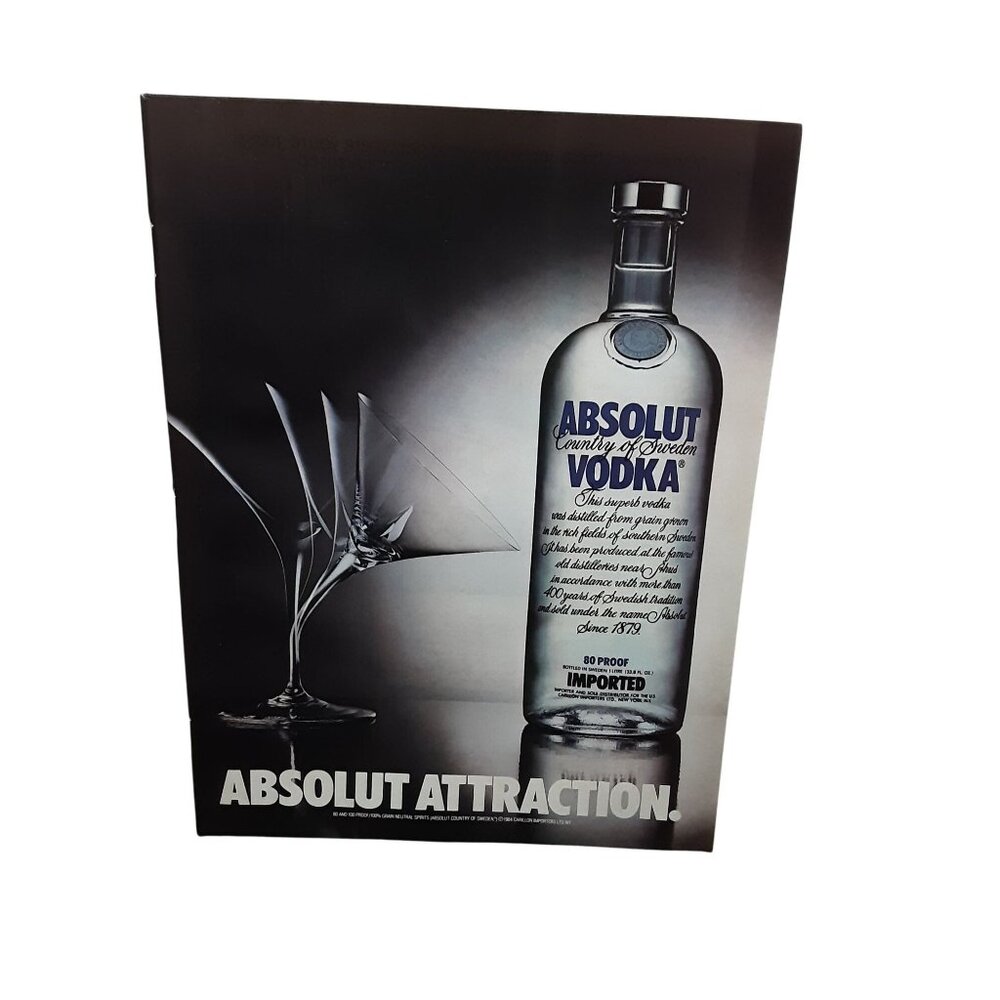 1985 Absolut Vodka Attraction Original Print Ad